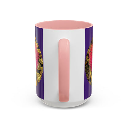 Bitcoin is My Valentine Purple Accent Mug by cypherpunkgear.com