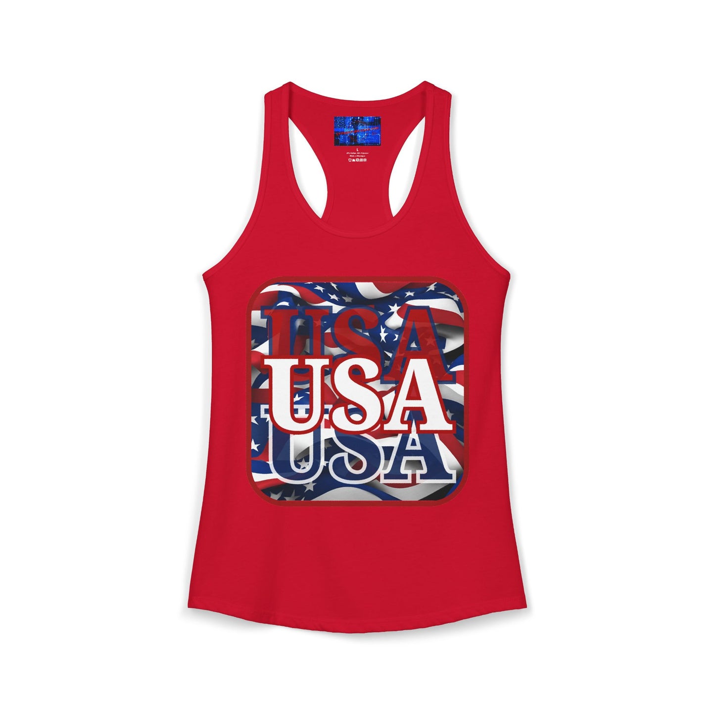 Red WHITE and Blue USA Patriot Women's Racerback Tank Top by cypherpunkgear.com