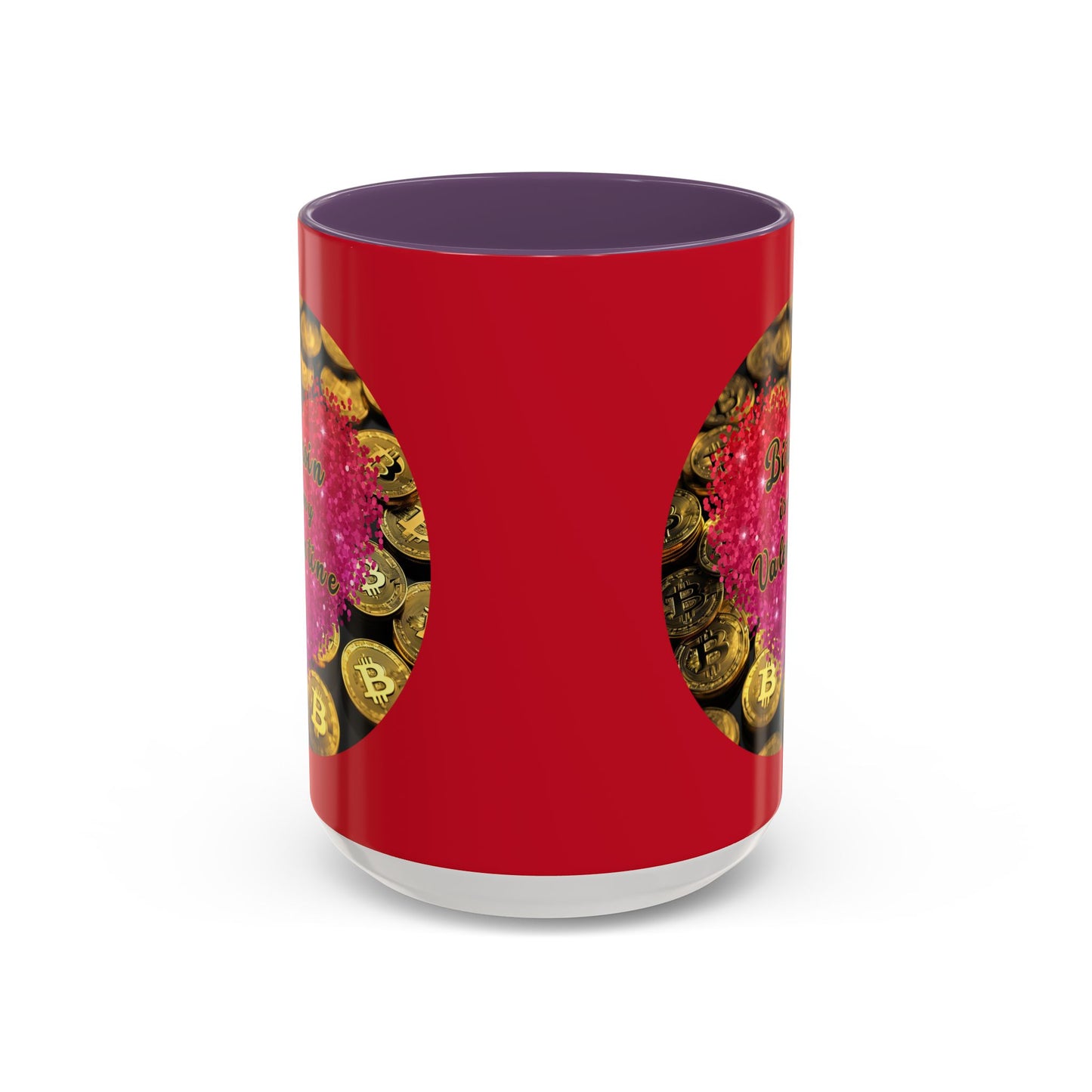 Bitcoin is My Valentine Red Accent Mug by cypherpunkgear.com