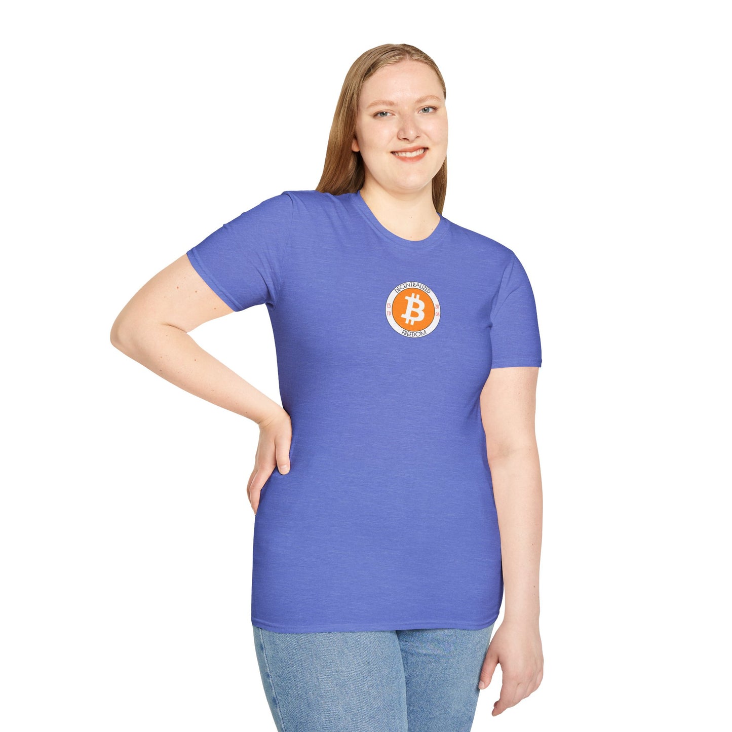 2-sided, Bitcoin, Bitcoin, Bitcoin (BTC) Light colors Unisex T-Shirt by cypherpunkgear.com