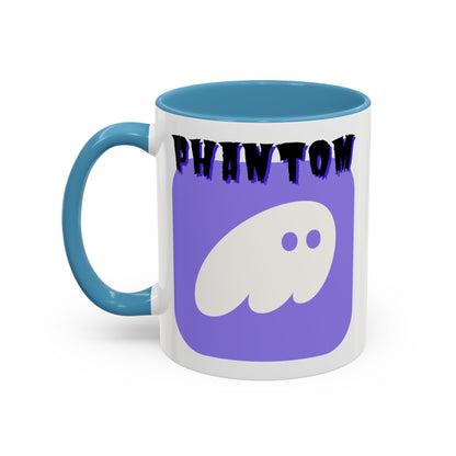 Phantom Hot Wallet White Accent Mug by cypherpunkgear.com