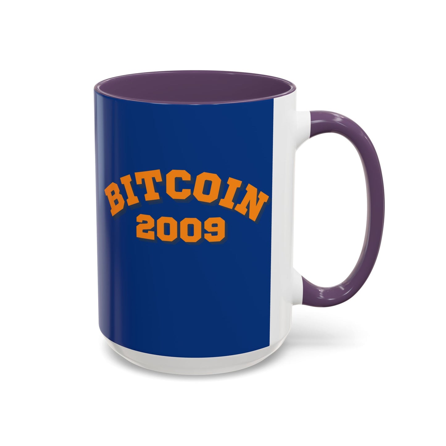 Bitcoin 2009 Dark Blue Accent Mug by cypherpunkgear.com