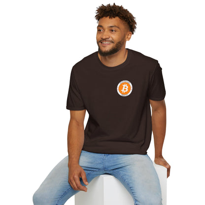 2-sided Bitcoin (BTC) Decentralized Freedom DKcolors Unisex T-Shirt by cypherpunkgear