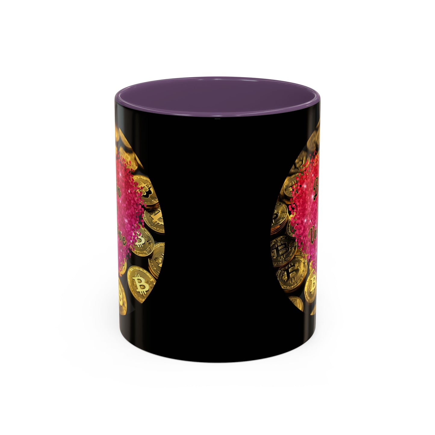 Bitcoin is My Valentine Black Accent Mug by cypherpunkgear.com