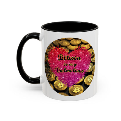 Bitcoin is My Valentine White Accent Mug by cypherpunkgear.com