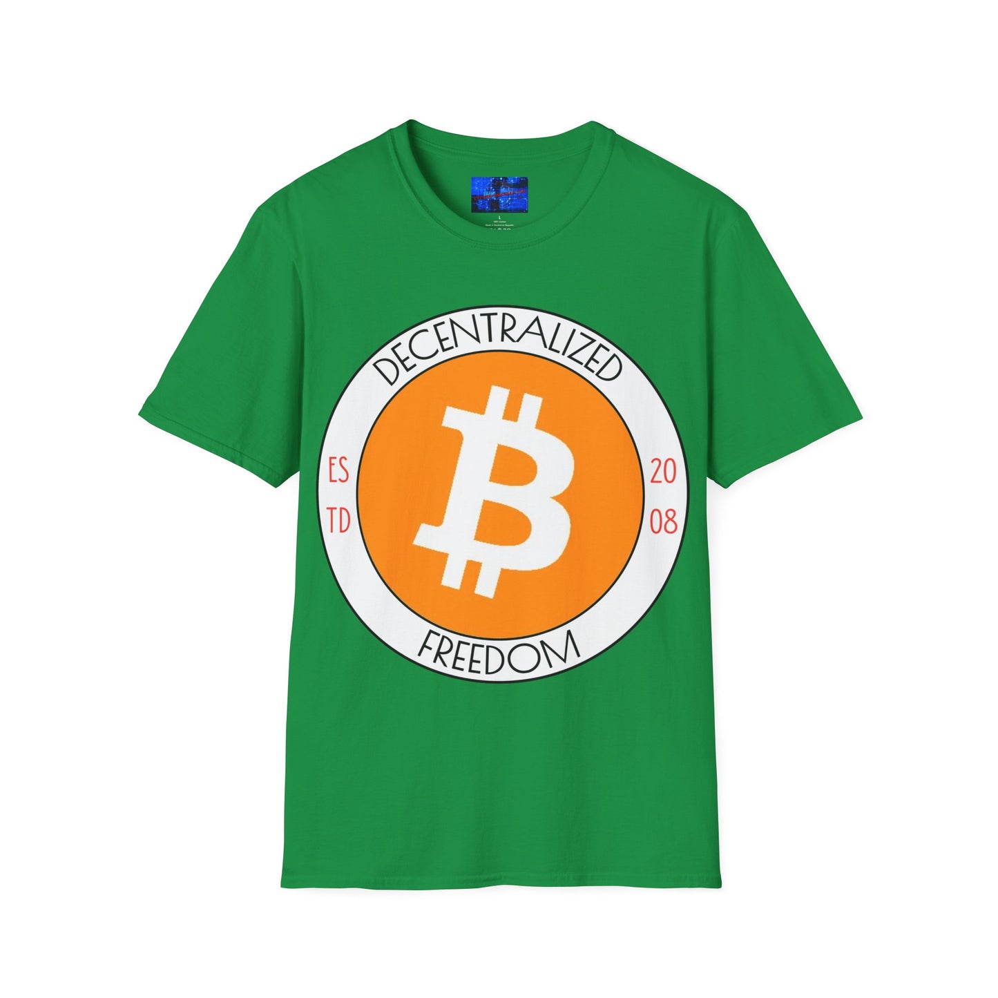 Bitcoin Decentralized Freedom DKcolors Unisex T-Shirt by cypherpunkgear