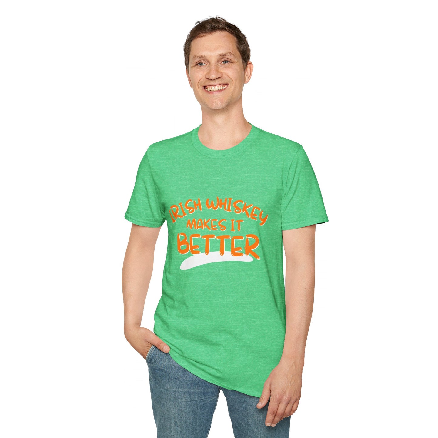 Irish Whiskey makes it better OGfont DKcolors Unisex T-Shirt by cypherpunkgear