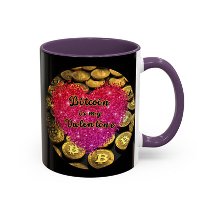 Bitcoin is My Valentine Black Accent Mug by cypherpunkgear.com