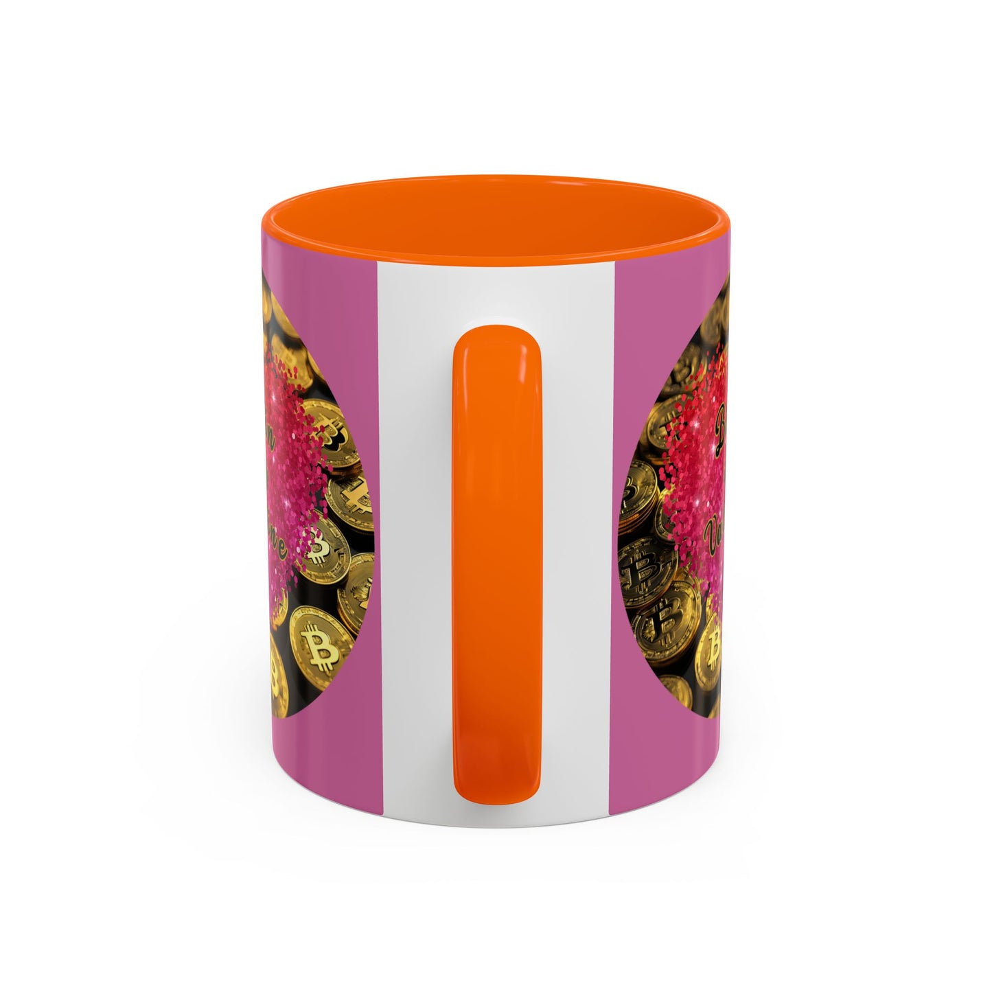 Bitcoin is My Valentine Pink Accent Mug by cypherpunkgear.com
