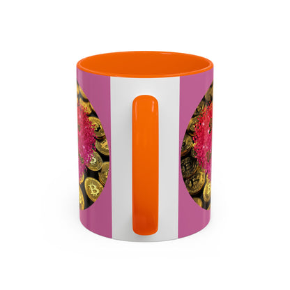 Bitcoin is My Valentine Pink Accent Mug by cypherpunkgear.com