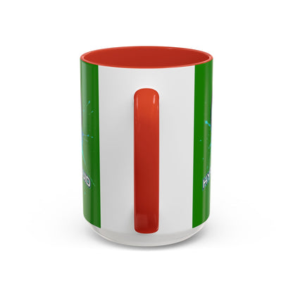 HYPE Drip Green Accent Mug by cypherpunkgear.com