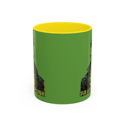 Frankenpunk Green Accent Mug by CreepyCrafts.boo