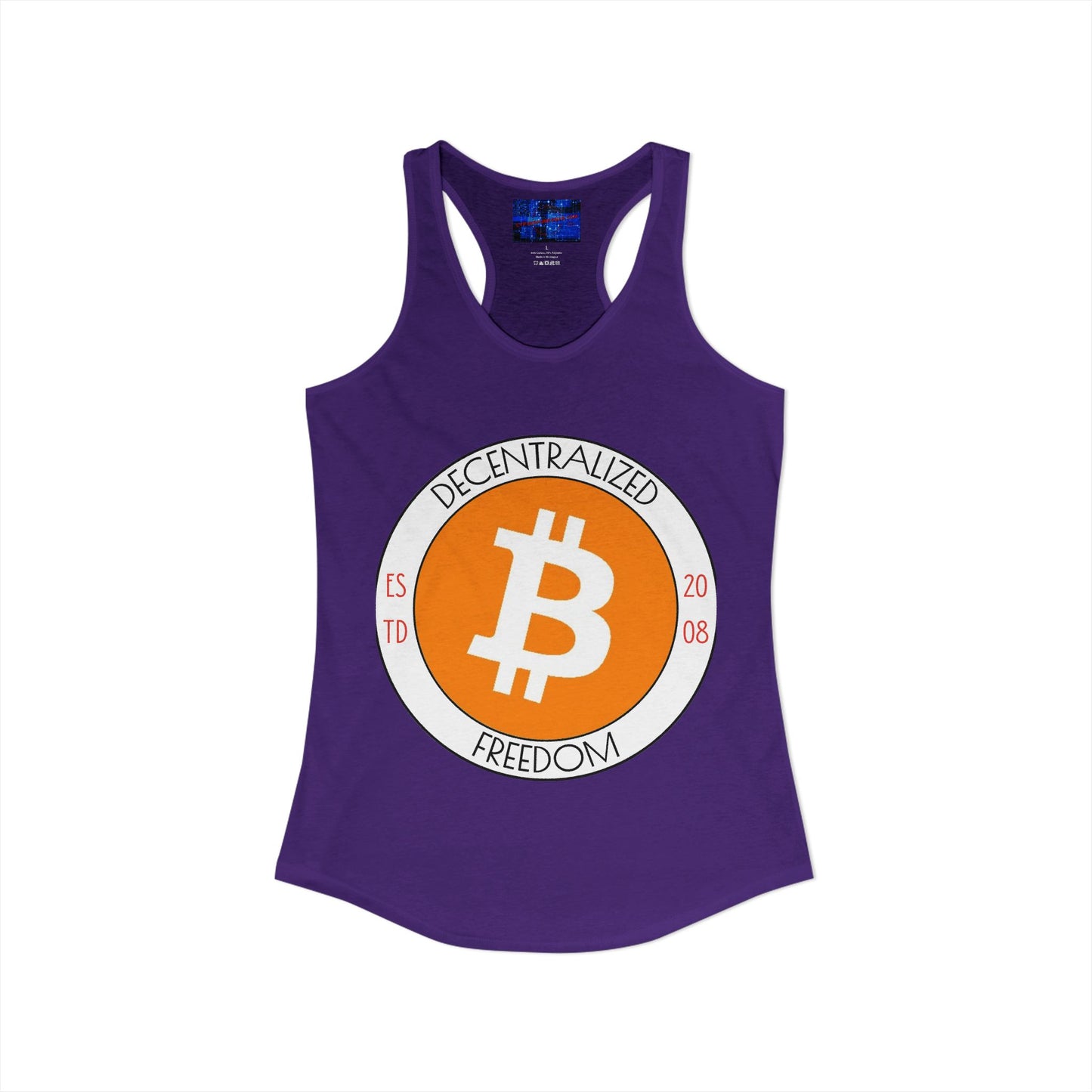 Bitcoin: ¡Libertad descentralizada por cypherpunkgear! Camiseta sin mangas ideal con espalda cruzada para mujer
