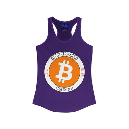 Bitcoin: ¡Libertad descentralizada por cypherpunkgear! Camiseta sin mangas ideal con espalda cruzada para mujer