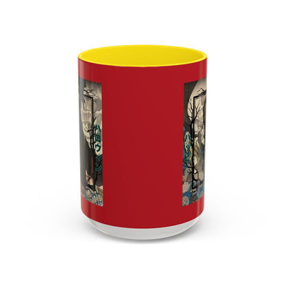 Yōkai Happy Halloween Red Accent Mug by CreepyCrafts.boo