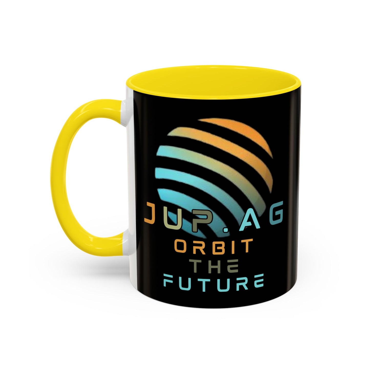 Jupiter (JUP) Orbit the Future Black Accent Mug by cypherpunkgear.com