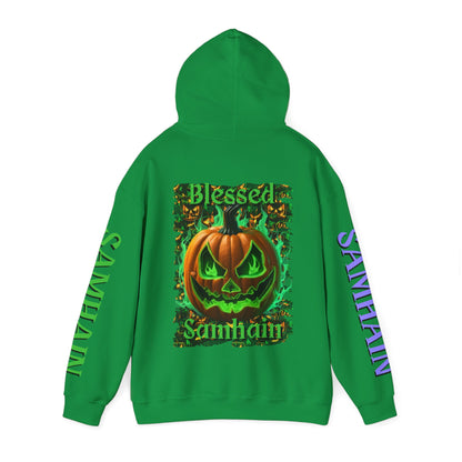 Blessed Samhain Green Jack Hoodie Unisex Hooded Sweatshirt by cypherpunkgear