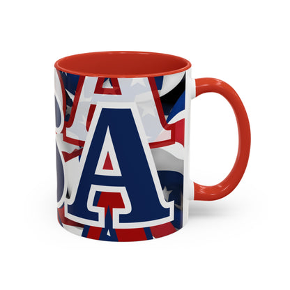 USA! USA! USA BLfont Patriot Accent Mug by cypherpunkgear