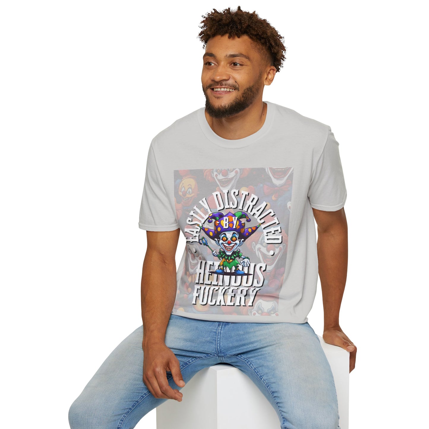 Easily Distracted by Heinous Fuckery Little Jincs Light colors Unisex T-Shirt by cypherpunkgear.com