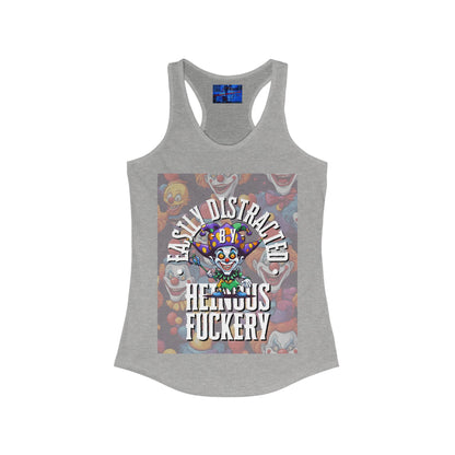 Easily Distracted by Heinous Fuckery Little Jincs Women's Racerback Tank Top by cypherpunkgear.com