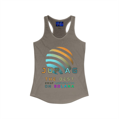 Jupiter (JUP) the best aggregator on Solana Women's Racerback Tank Top by cypherpunkgear.com