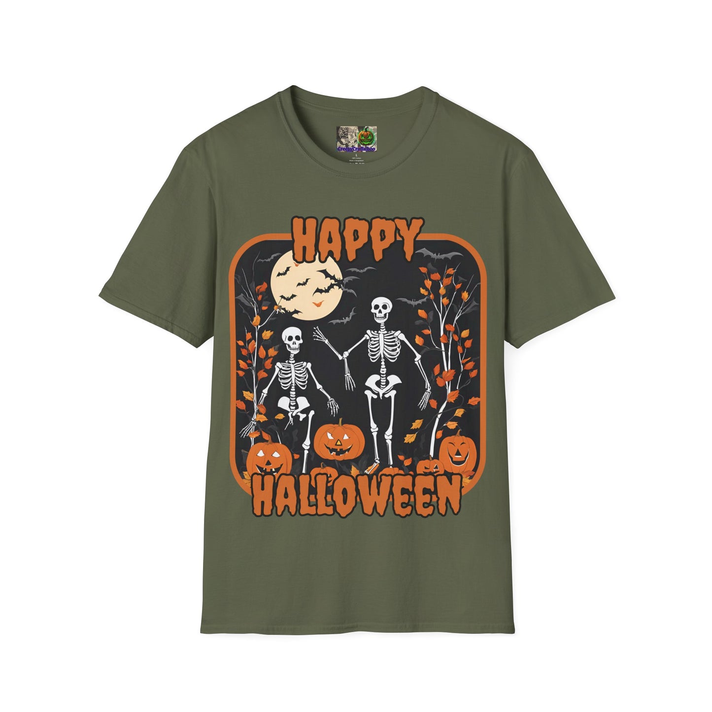 Spooktacular Skeletons of Halloween Dark colors Unisex T-shirt by CreepyCrafts.boo