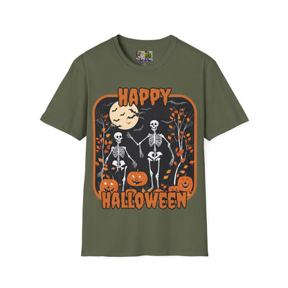 Spooktacular Skeletons of Halloween Dark colors Unisex T-shirt by CreepyCrafts.boo