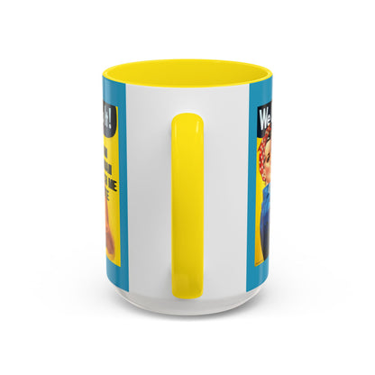 I Am Woman Watch Me Vote Rosie Turquoise Accent Mug by cypherpunkgear.com