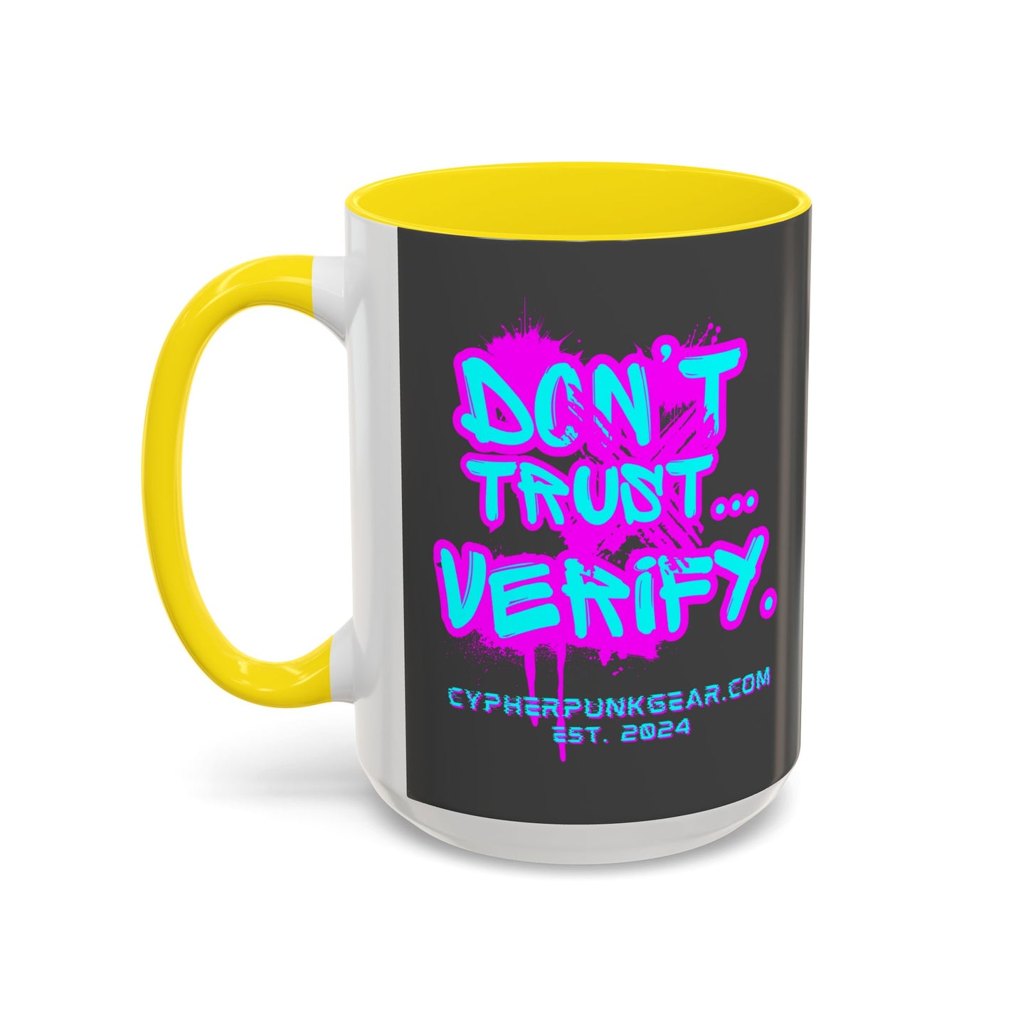 Don't Trust...Verify. Grey Accent Mug by cypherpunkgear.com