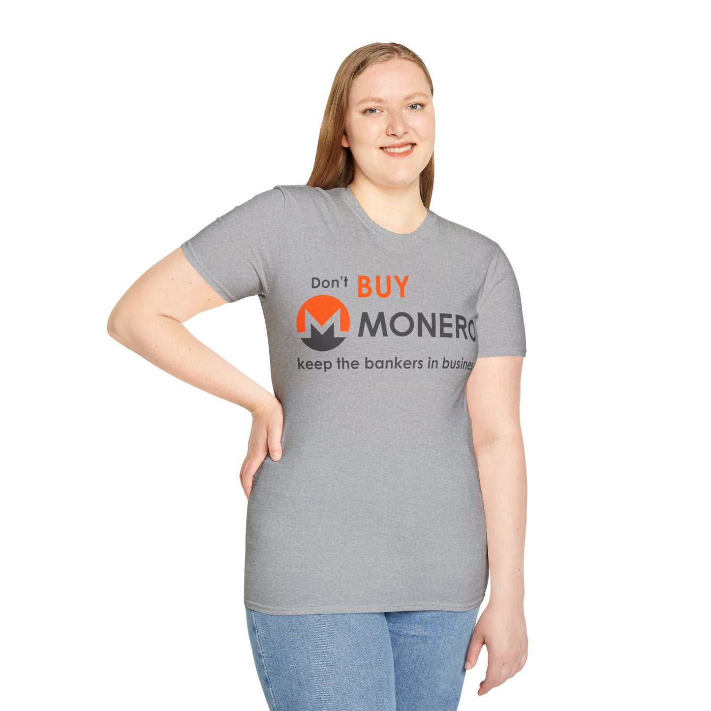 Don't buy Monero (XMR) Light colors Unisex T-Shirt by cypherpunkgear.com