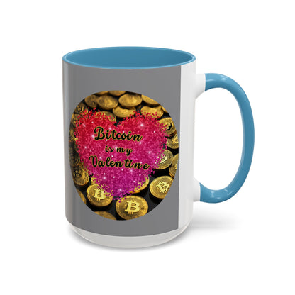Bitcoin is My Valentine Grey Accent Mug by cypherpunkgear.com