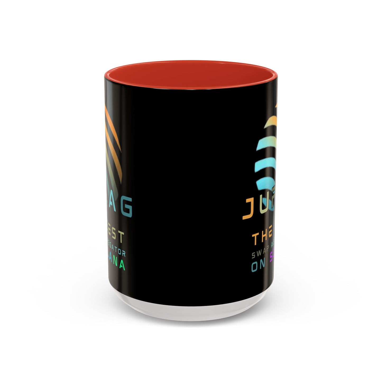 Jupiter (JUP) the best aggregator on Solana Black Accent Mug by cypherpunkgear.com