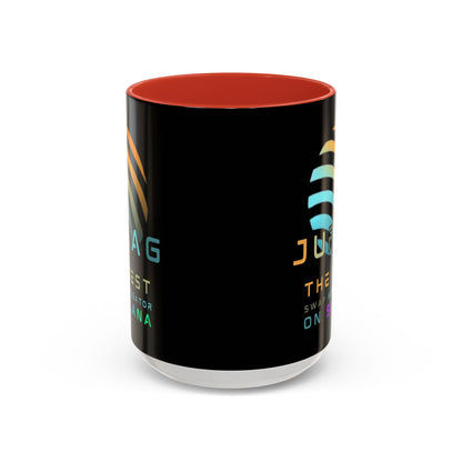 Jupiter (JUP) the best aggregator on Solana Black Accent Mug by cypherpunkgear.com