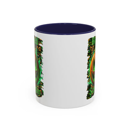 Blessed Samhain Green Jack White Accent Mug by CreepyCrafts.boo