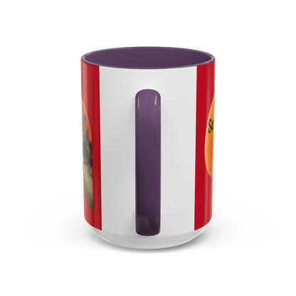 Is It Samhain Yet? Skeleton's Giant Pumpkin Red Accent Mug by CreepyCrafts.boo