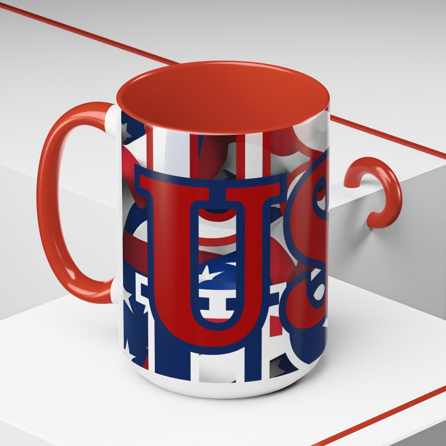 USA! USA! USA RDfont Patriot Accent Mug by cypherpunkgear