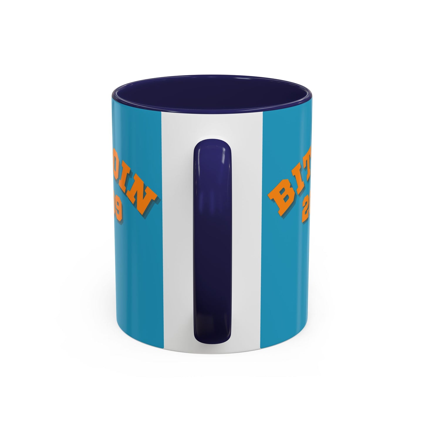 Bitcoin 2009 Turquoise Accent Mug by cypherpunkgear.com