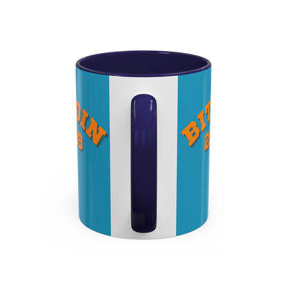 Bitcoin 2009 Turquoise Accent Mug by cypherpunkgear.com