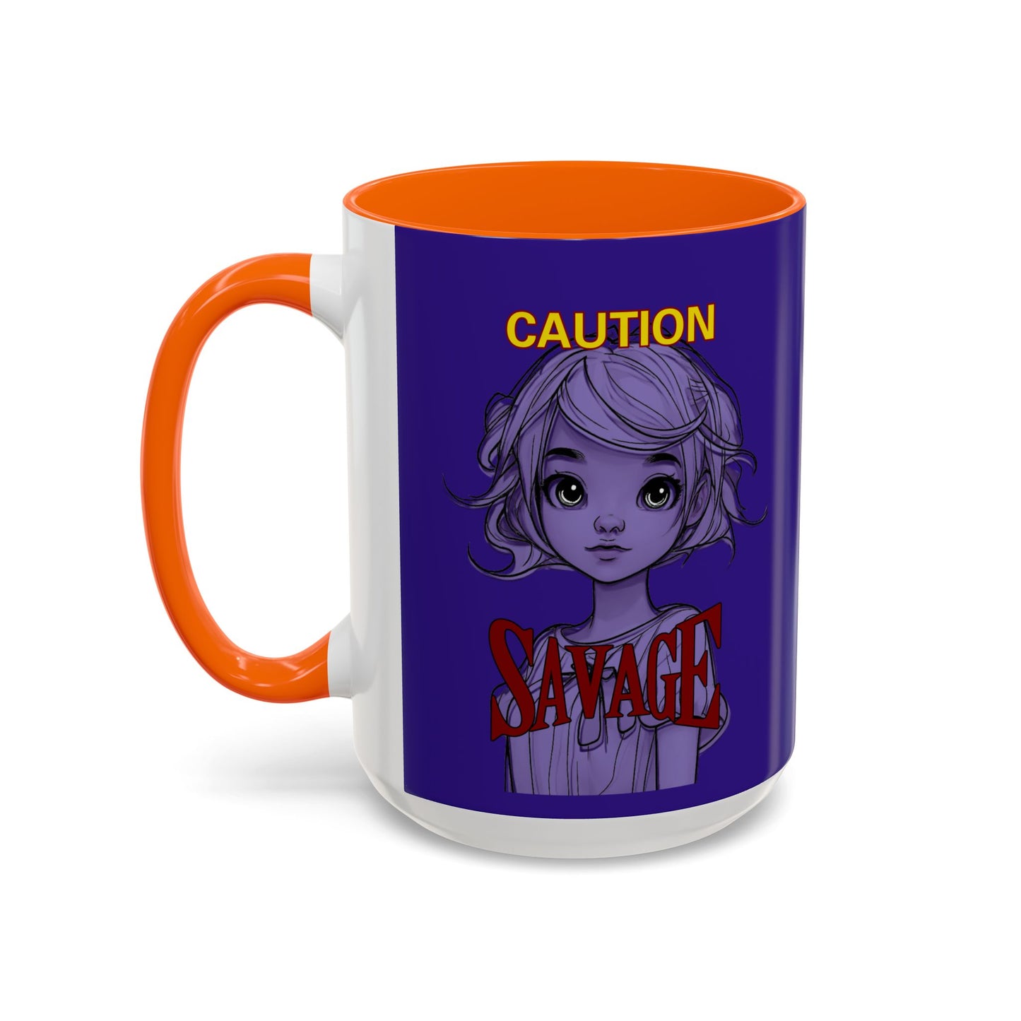 Caution, Savage Dark Purple Accent Mug by cypherpunkgear.com