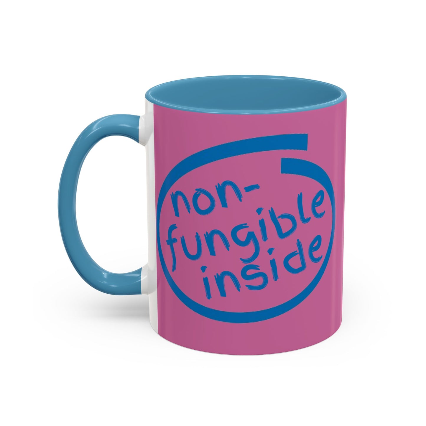 Non-Fungible Inside Pink Accent Mug by cypherpunkgear.com