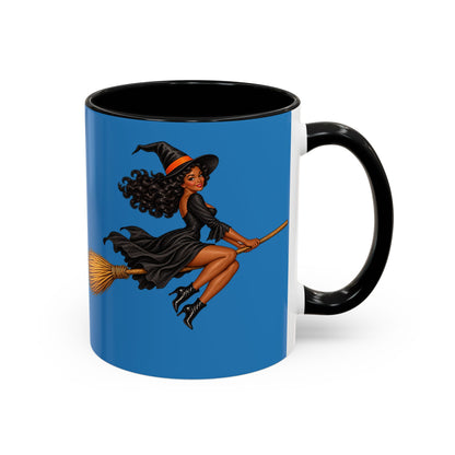 Velvet Vex Blue Accent Mug by CreepyCrafts.boo