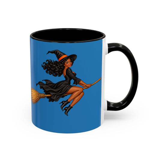 Velvet Vex Blue Accent Mug by CreepyCrafts.boo
