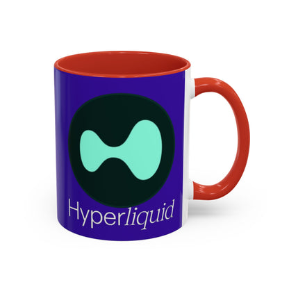 Hyperliquid White font Dark Purple Accent Mug by cypherpunkgear.com