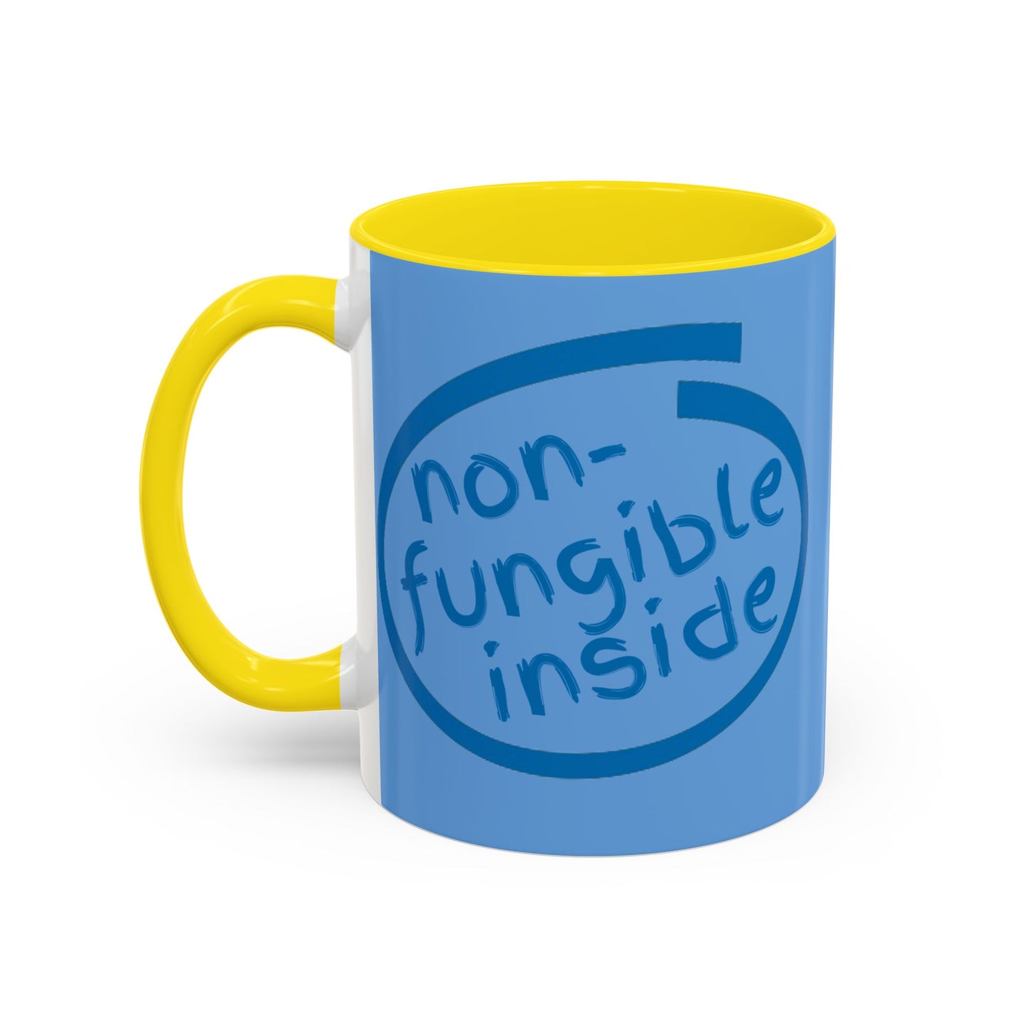Non-Fungible Inside Light Blue Accent Mug by cypherpunkgear.com