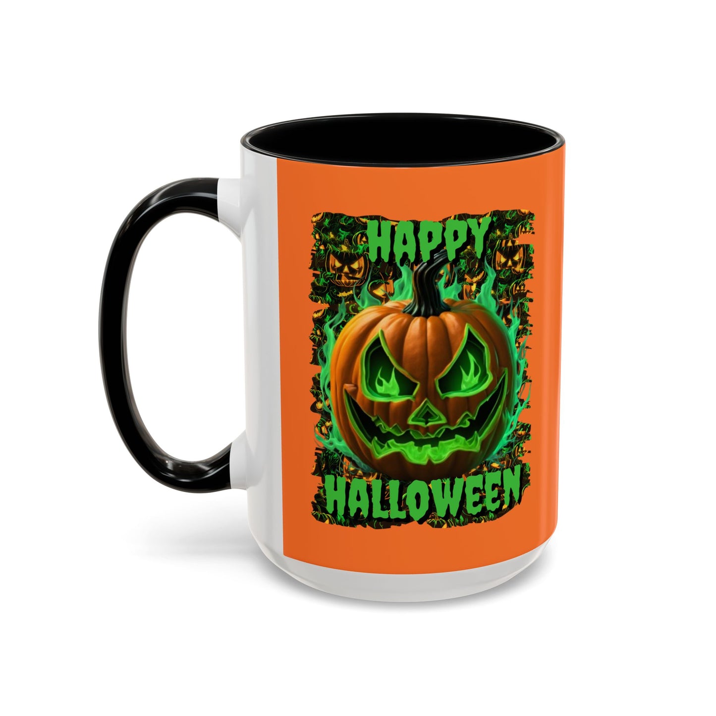 Happy Halloween Green Jack Accent Mug by cypherpunkgear