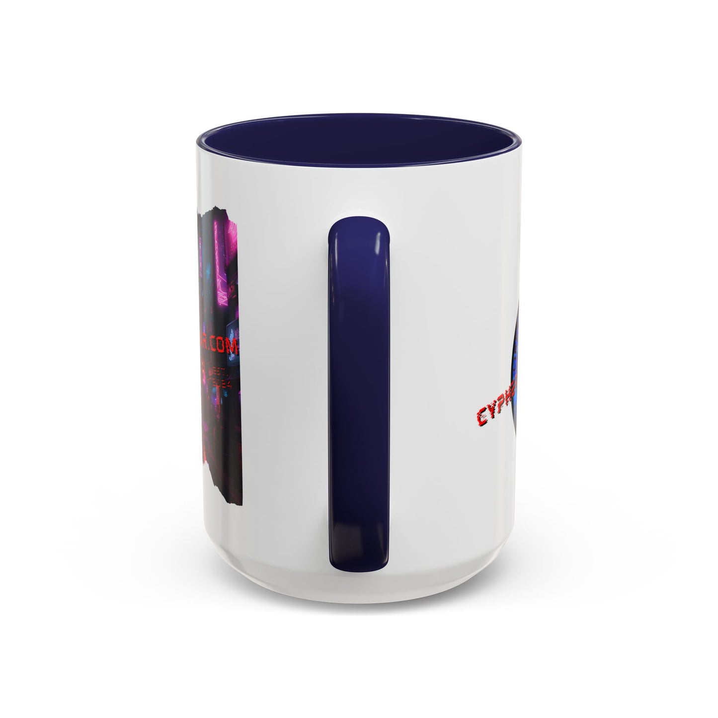 2-sided, cypherpunkgear.com Logo & Cityscape Accent Mug by cypherpunkgear.com