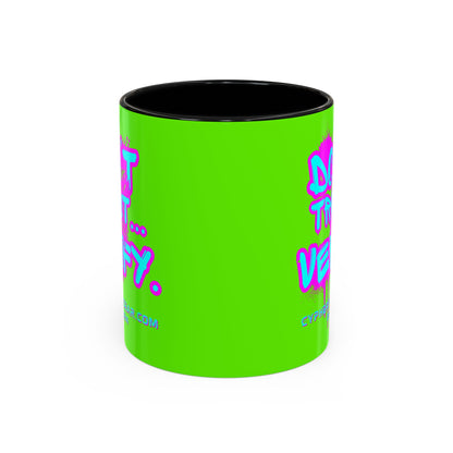 Don't Trust...Verify. Green Accent Mug by cypherpunkgear.com