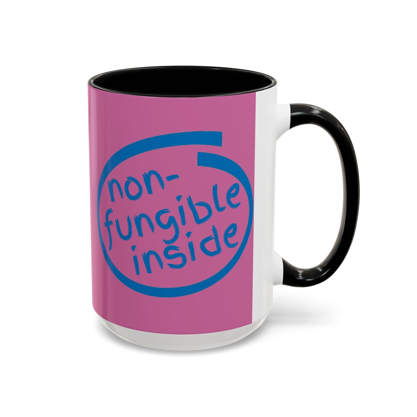 Non-Fungible Inside Pink Accent Mug by cypherpunkgear.com