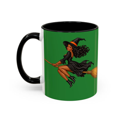 Velvet Vex Green Accent Mug by CreepyCrafts.boo