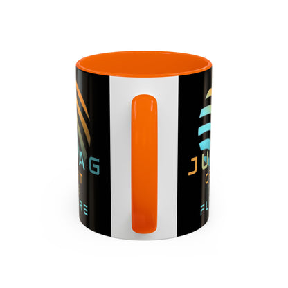 Jupiter (JUP) Orbit the Future Black Accent Mug by cypherpunkgear.com